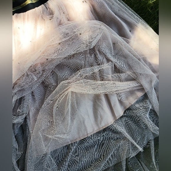 Vintage Sweet Shape Pink Tulle Gold Studded Maxi - Picture 8 of 9